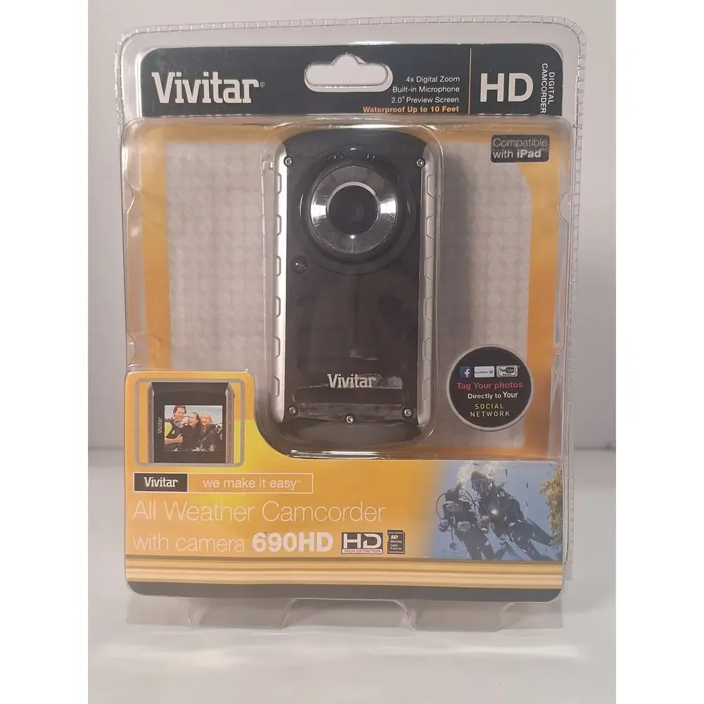 Vivitar 690HD All Weather Digital Camcorder DVR690HD-BLK Waterproof All-weather